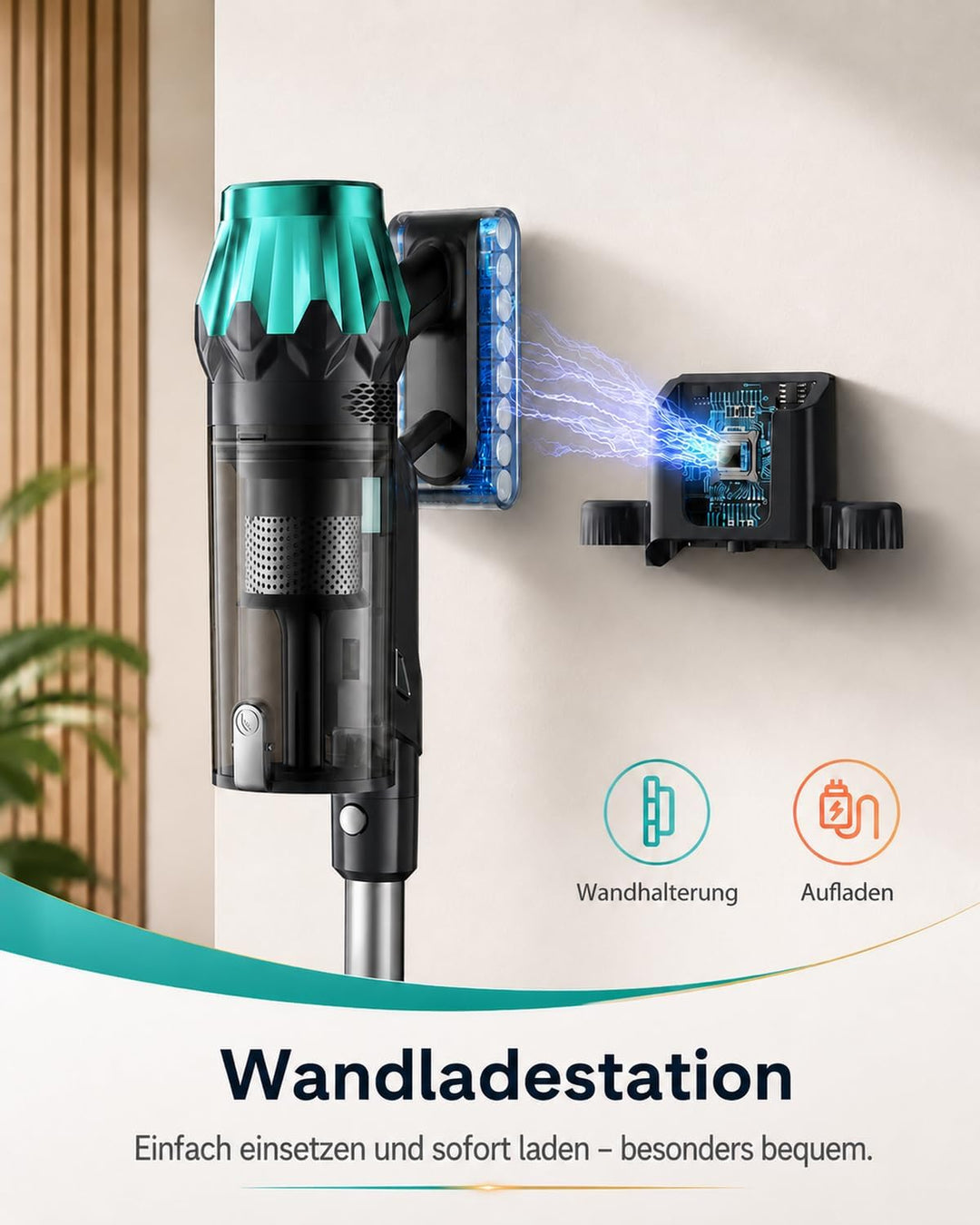 Vexilar V15Max Akku Staubsauger 60KPa mit Wischfunktion &amp; Knickrohr | 600W/65KPa Saugkraft, 60 Min L