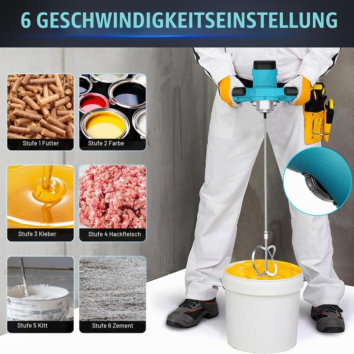 Dibaful Rührwerk Handrührwerk 3500W Ø115mm Rührkorb Drehzahlregulierung 6 Gang Getriebe | Rührgerät