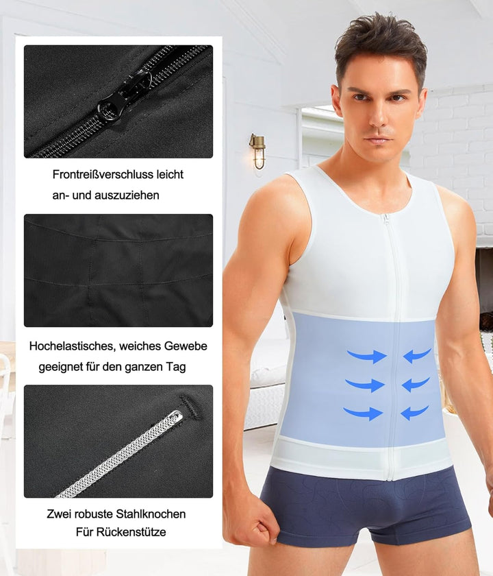 Gotoly Herren Unterhemden Shapewear Workout Tank Tops Figurformend Funktionsshirt Body Shaper Bauch