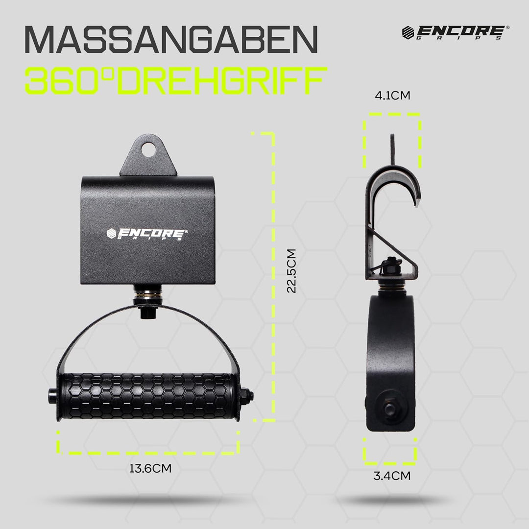360° drehbare Klimmzuggriffe – Gelenkschonende Pull-Up & Kabelzug Griffe für natürliche Bewegung & b