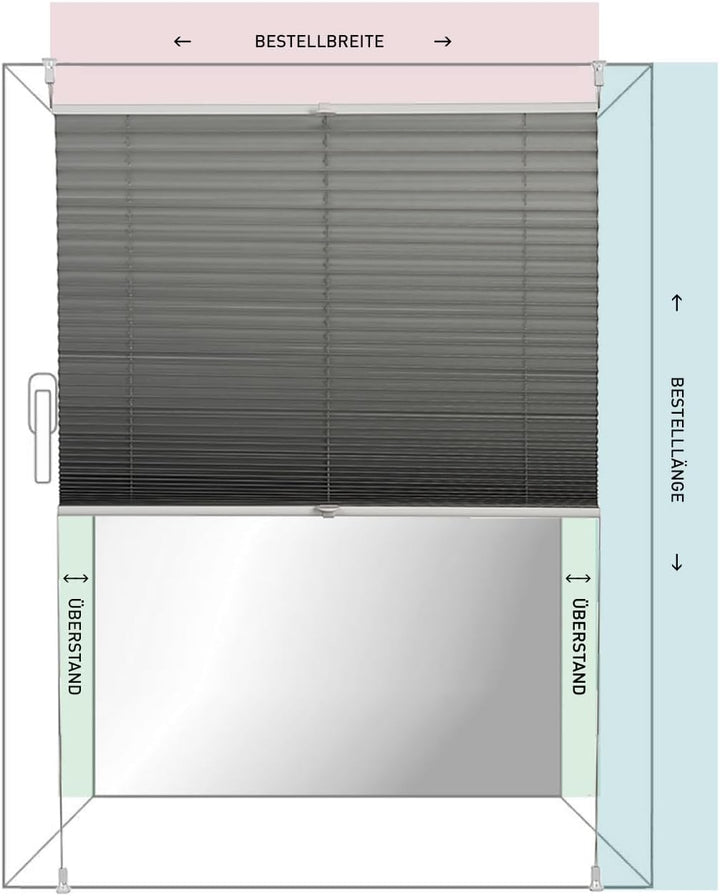 K-Home Klemmfix Plissee 3D-Effekt Grau 80 x 130 cm B80 x H130 cm 3d-struktur Grau, B80 x H130 cm 3d-
