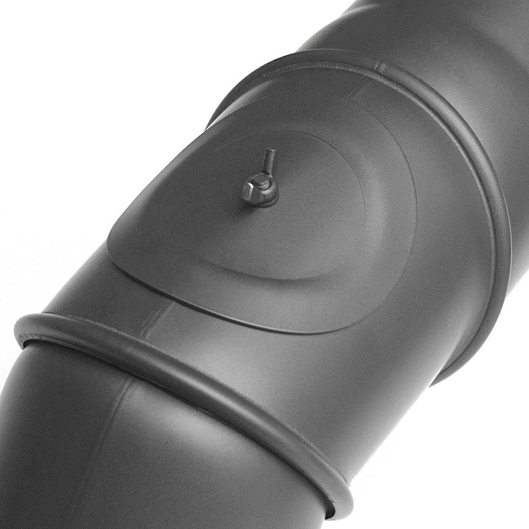 raik Rauchrohrbogen/Ofenrohrbogen Multibogen mit Tür 4-teilig 0-90° drehbar 130 mm Durchmesser 2 mm