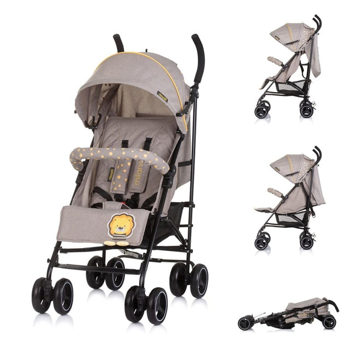 Chipolino Kinderwagen Milano Buggy bis 22 kg, Rückenlehne verstellbar, faltbar hellgrau, hellgrau