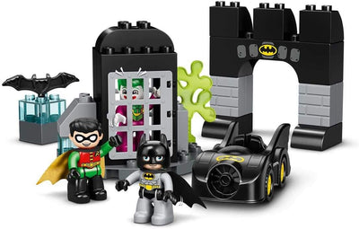 LEGO 10919 DUPLO Super Heroes DC Bathöhle mit Batmobil, Batman, Robin, Joker und Auto, Baby Spielzeu