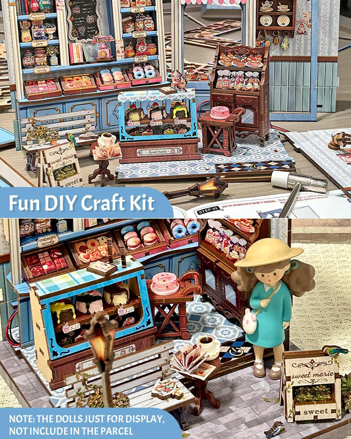 CUTEBEE Book Nook Kit – DIY Puppenhaus Häuser, Miniatur Haus Selber Bauen Bausatz für Erwachsene, 3D