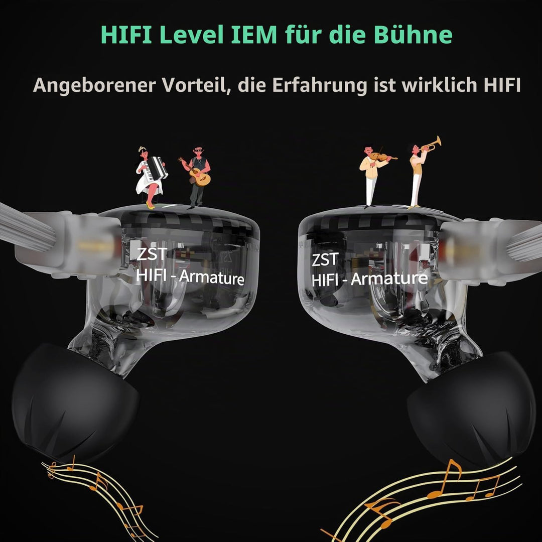 Yinyoo KZ ZST Bunte Hybrid-Balance-Armatur mit dynamischem In-Ear-Kopfhörer 1BA + 1DD HiFi-Headset (