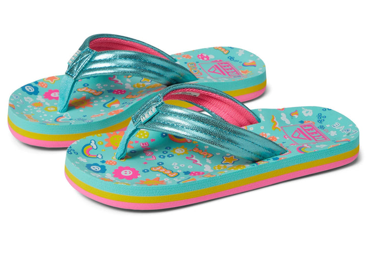 Reef Mädchen Kids Ahi Flipflop 36 EU Love Rainbow, 36 EU Love Rainbow
