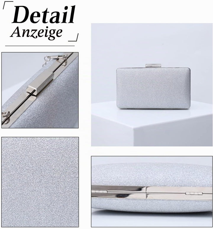 CORIOS Damen Clutch Abendtasche mit Pailletten Clutch Tasche mit Kette Glitter Handtasche Glänzend S