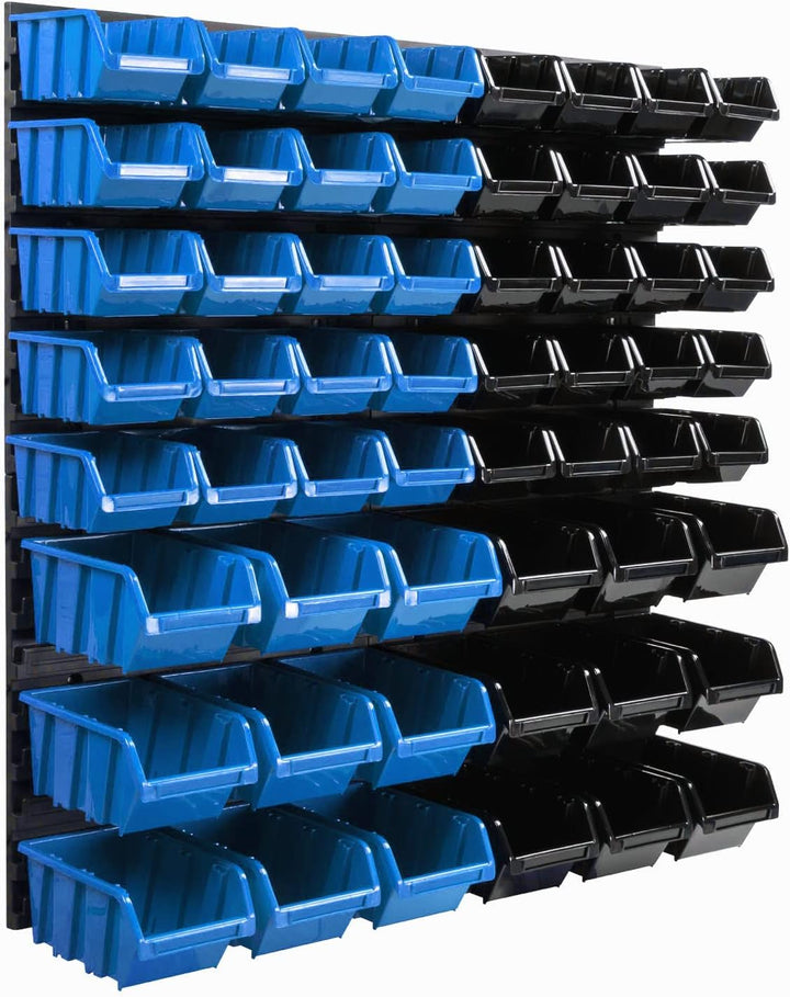 Lagersystem Wandregal 770 x 780 mm | 58 stck. Box | Stapelboxen Schüttenregal Sichtlagerkästen | Ext