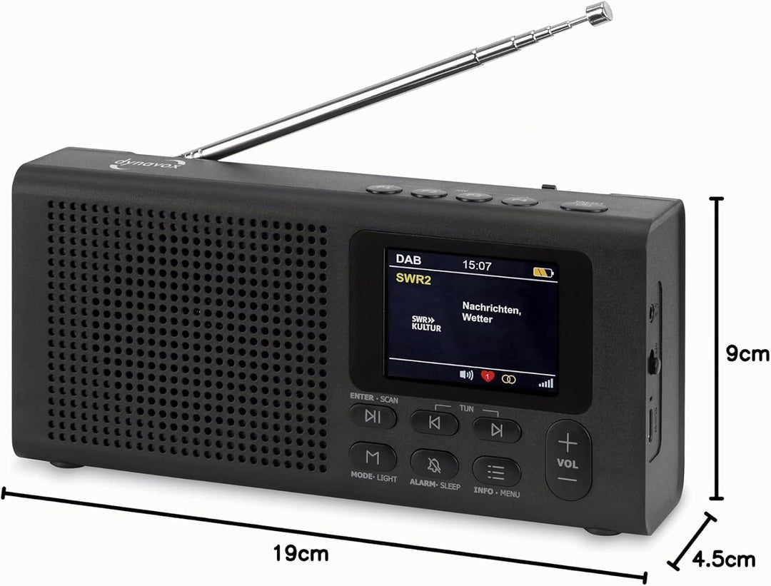Dynavox DBT200 tragbares, digitales DAB+/UKW Radio, ideal als Küchenradio, Badradio, Büroradio, Werk