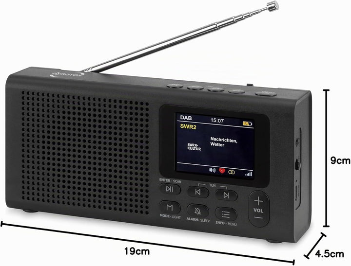 Dynavox DBT200 tragbares, digitales DAB+/UKW Radio, ideal als Küchenradio, Badradio, Büroradio, Werk
