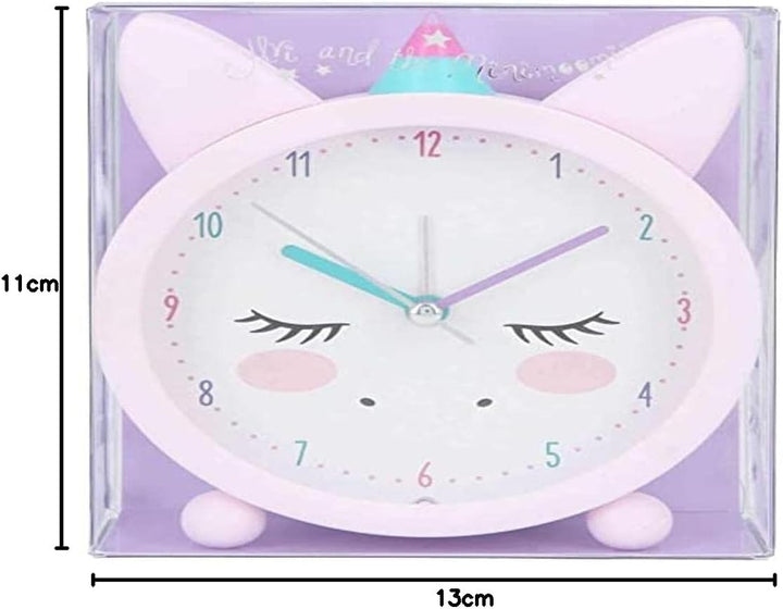 Depesche 6551 Ylvi - Analoger Wecker für Mädchen und Einhorn-Fans, rosa Design mit Öhrchen und Einho