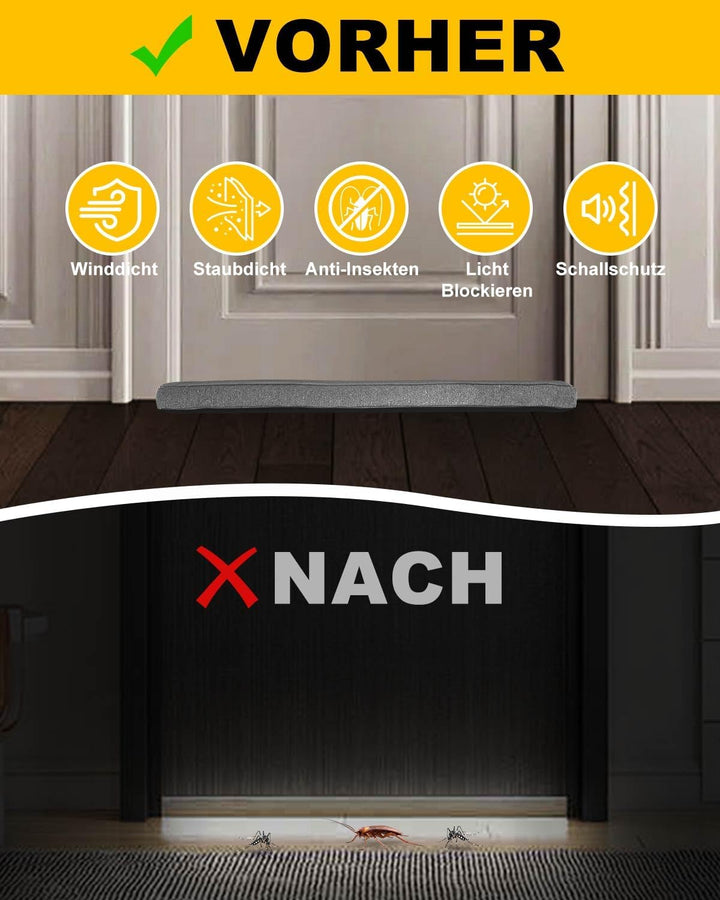 Zugluftstopper für Türen, 90cm Zugluftstopper Fenster, 1.1KG Schwerer Windstopper, Anti-Rutsch Türzu