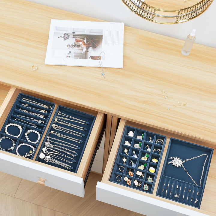 ProCase Schmucktablett Organizer Set mit 4 Schmuckschalen, Stapelbar Schmuck Schublade Organizer, Sc