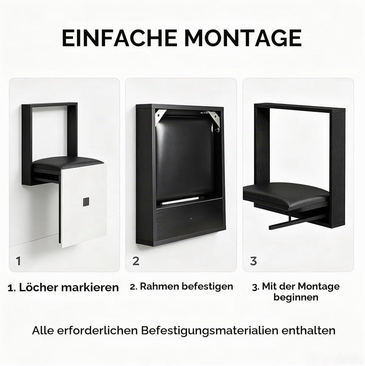 Faltbarer Wandhocker Wandmontierter 7 cm Ultradünner Klappstuhl Geeignet für Eingangsbereiche Wandkl