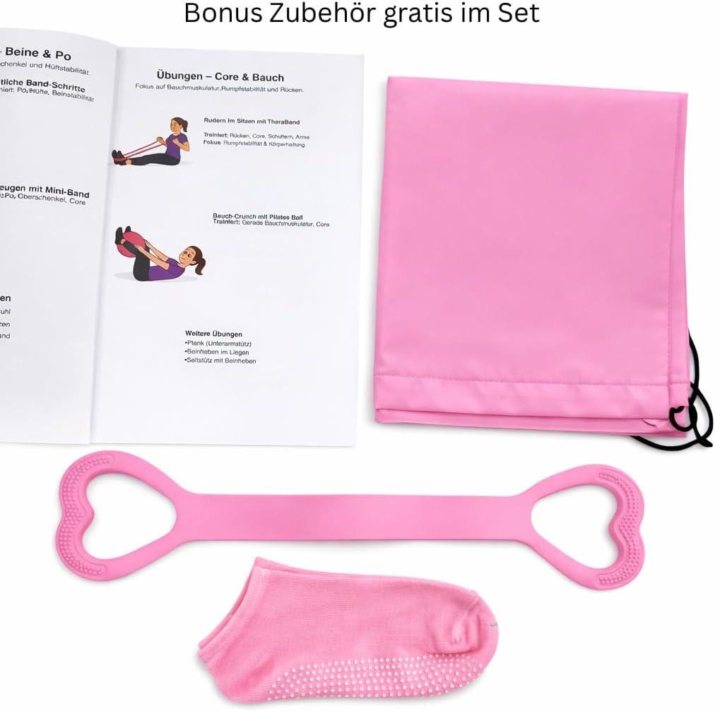 Pilates-Set für zu Hause – Pilates-Trainingsset mit Widerstandsbändern, Pilatesball & Zubehör – Home