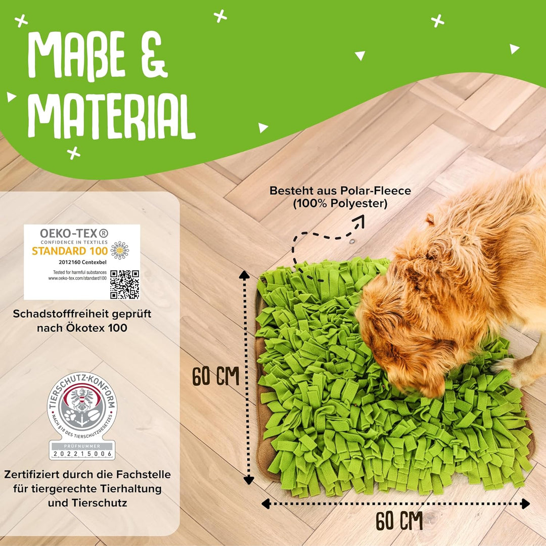 KNAUDER'S Best - Schnüffelteppich für Hunde in 60cm x 60cm - Schnüffelteppich mit mehr als 1.150 Fra
