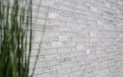 Glasmosaik Verbund Crystal/Stein mix weiss Transluzent Transparent 3D, Mosaikstein Format: 15x23/48/