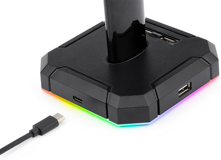 REDRAGON Scepter-Pro (HA300) Kopfhörer-Halterung mit RGB-Beleuchtung mit 4 USB-Anschlüssen