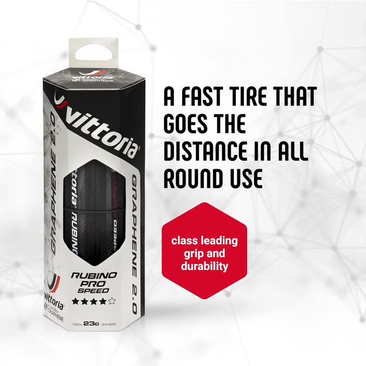 Vittoria Rubino Pro Speed Faltreifen 700 x 23c Schwarz, 700 x 23c Schwarz