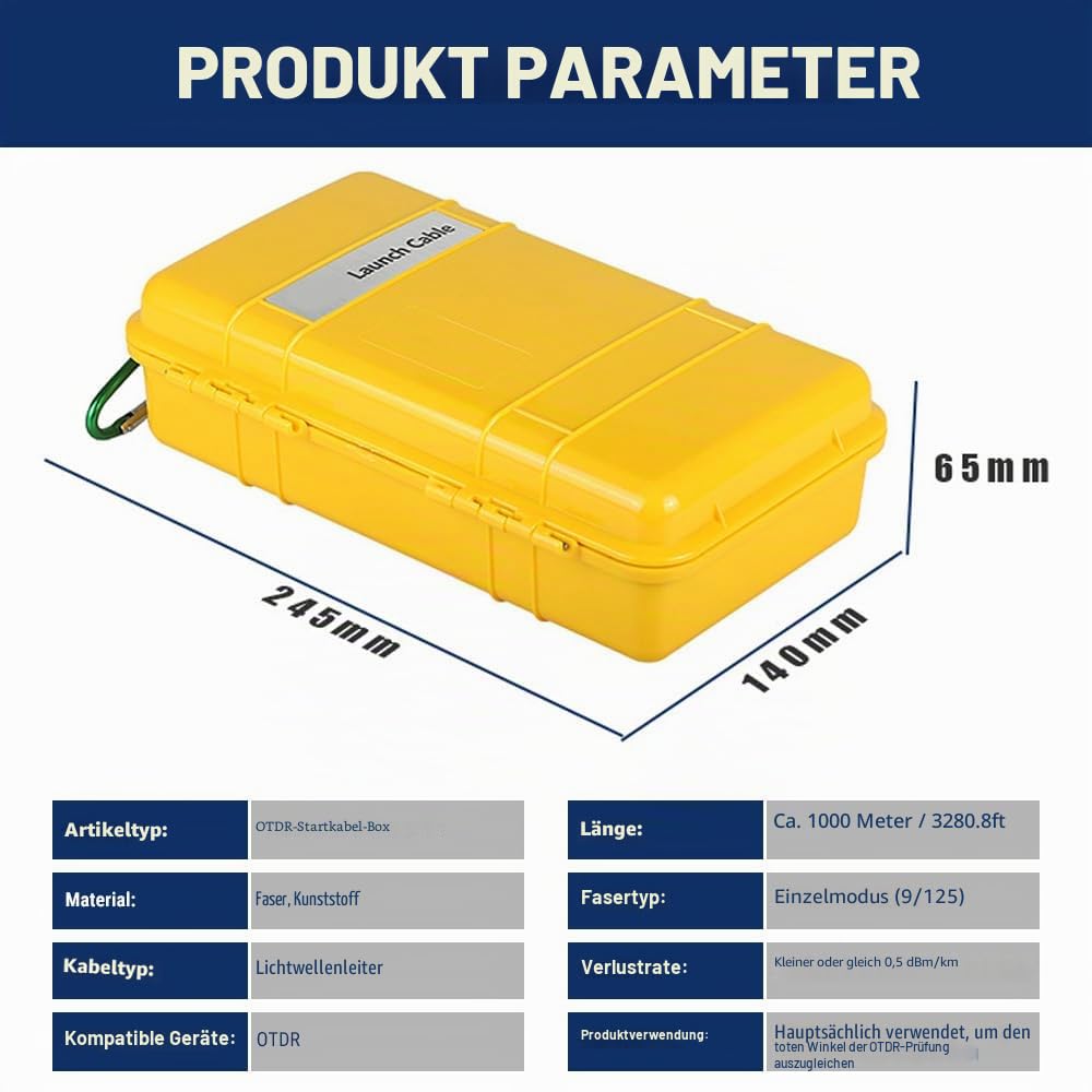 Uadme Glasfaserkabel, OTDR Launch Cable Box, Glasfaser-Kabel SC/APC auf SC/APC Simplex Singlemode 9/