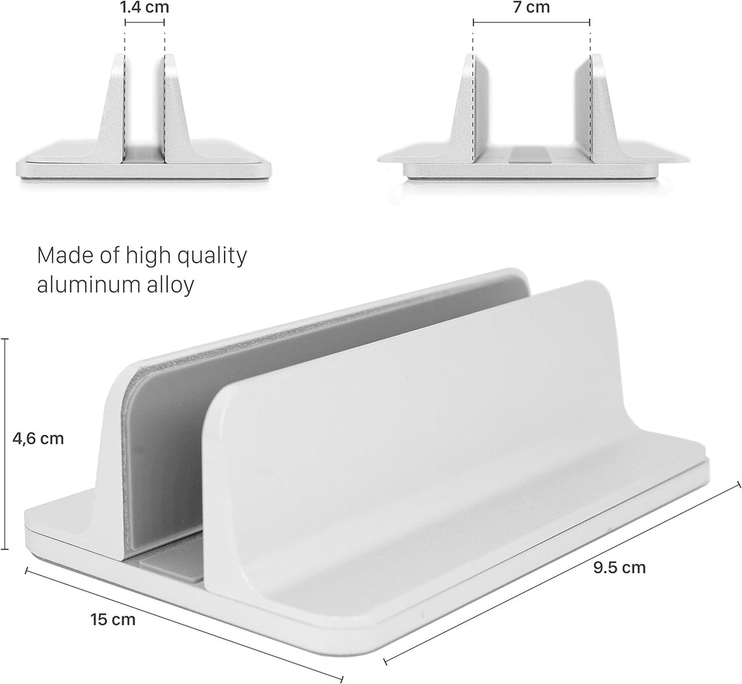 MyGadget Laptop Ständer Aluminium [Hochkant] - Verstellbare Stand Halterung für Notebooks wie z.B. A
