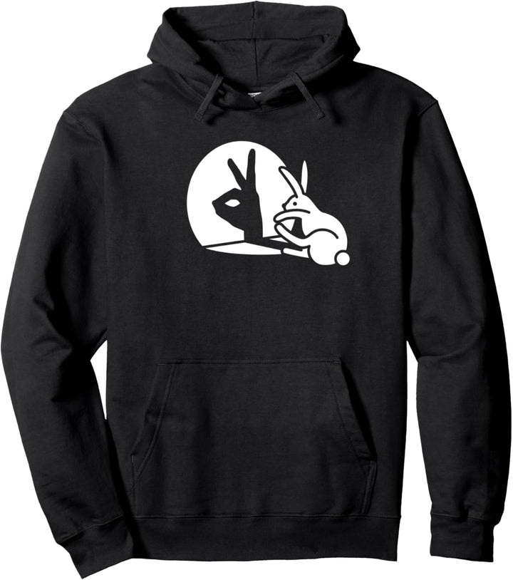 Lustige Hasen-Handschatten-Projektion, Hase, Pop-Art Pullover Hoodie
