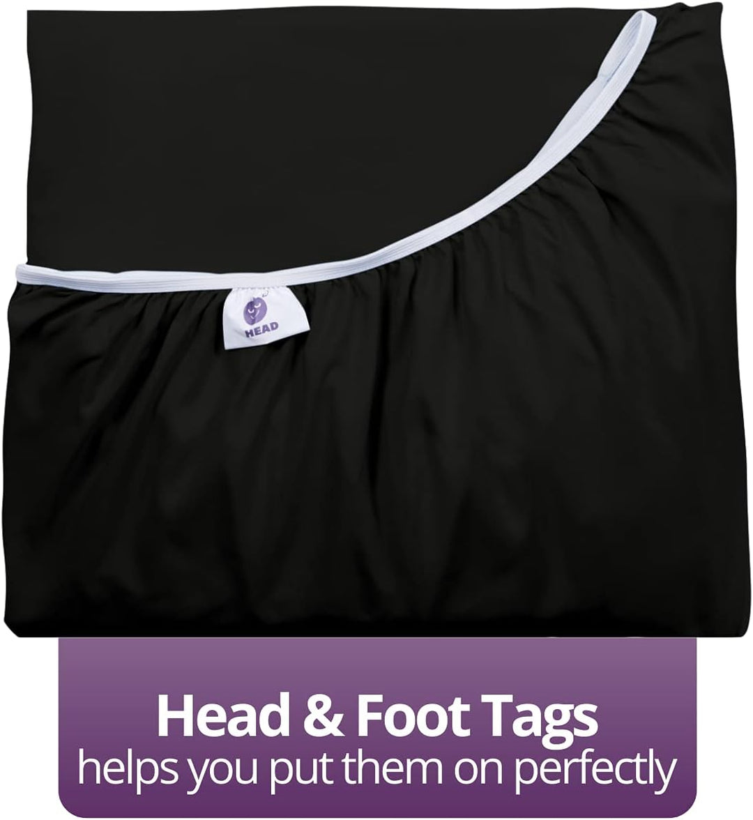 Lovely Twin-Spannbettlaken mit 40,6 cm hohem Steg, Matratze und Topper, Schwarz Twin Deep Pocket Bla