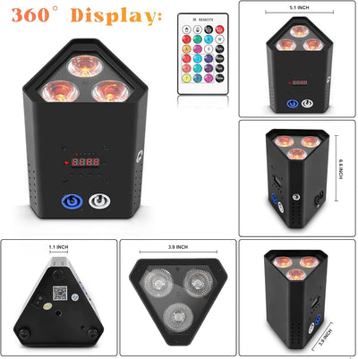 UKing Akku LED Par strahler, 2er Wiederaufladbarem 54W LED Par scheinwerfer RGBWA+UV Party Licht Büh