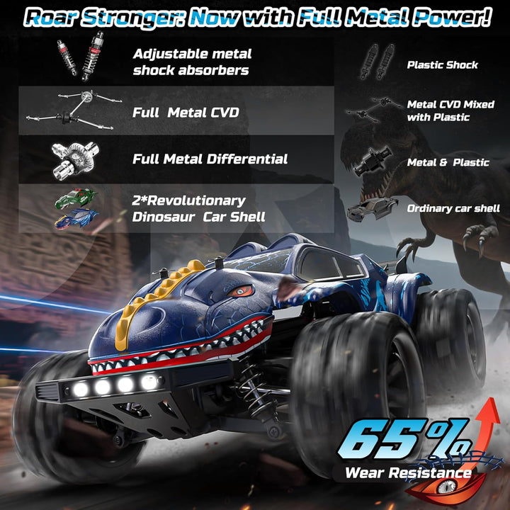 DEERC 9308E Ferngesteuertes Auto 1:16 All Terrain Fast RC Monster Truck 40 KPH, 2,4 GHz 4WD High Spe