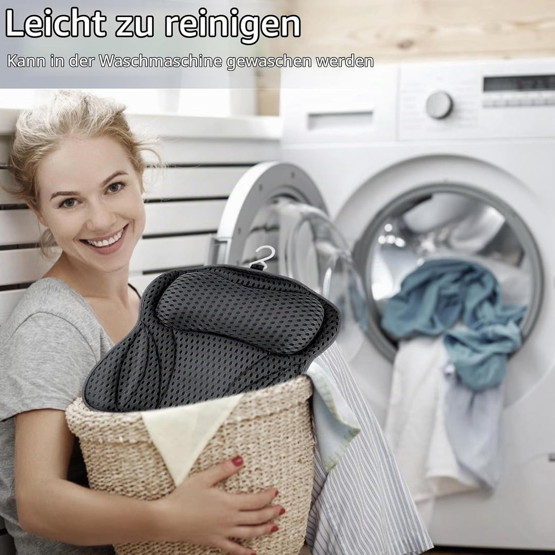 Badewannenkissen, Badewannenkissen 4D Mesh Kopfstütze mit 6 Anti-Rutsch-Saugnäpfen Kann Kopf, Nacken