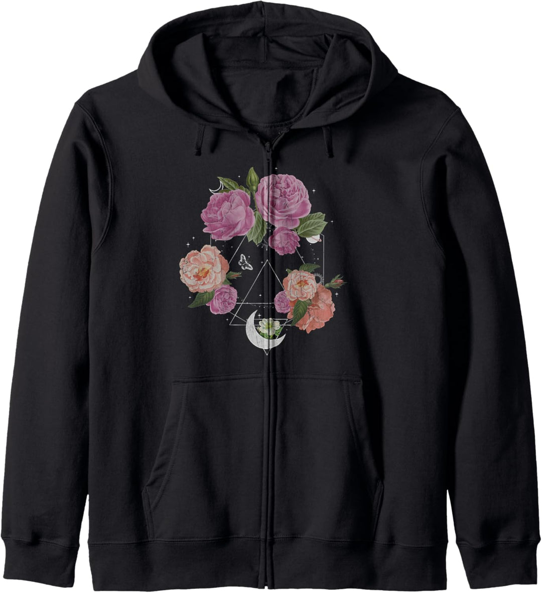 Trendy Floral Space Moon Kapuzenjacke