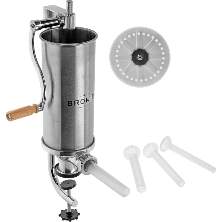 BROWIN® Manuell Wurstfüller aus Edelstahl 311008 | 4 kg vertikale Wurstmaschine | Wurstfüllmaschine
