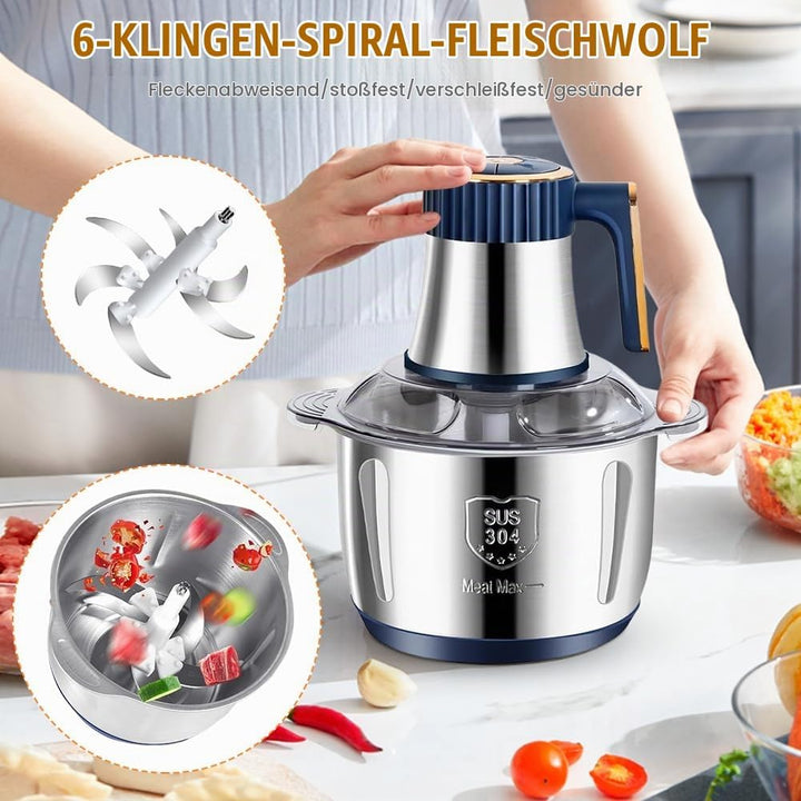 Zerkleinerer Küche Elektrisch, 500W Multizerkleinerer Elektrisch, 5L Universalzerkleinerer mit 5 Ges