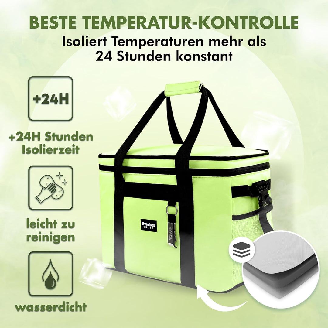 Kühltasche faltbar zum Einkaufen & Picknick - Kühltasche gross Auto als Thermotasche & Picknicktasch