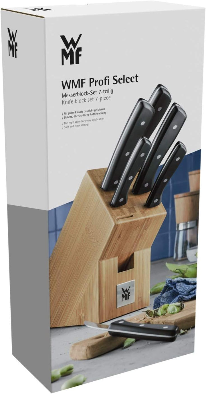 WMF Messerblock mit Messerset 7-teilig, Küchenmesser Set mit Messerhalter, 6 scharfe Messer, Bambus-