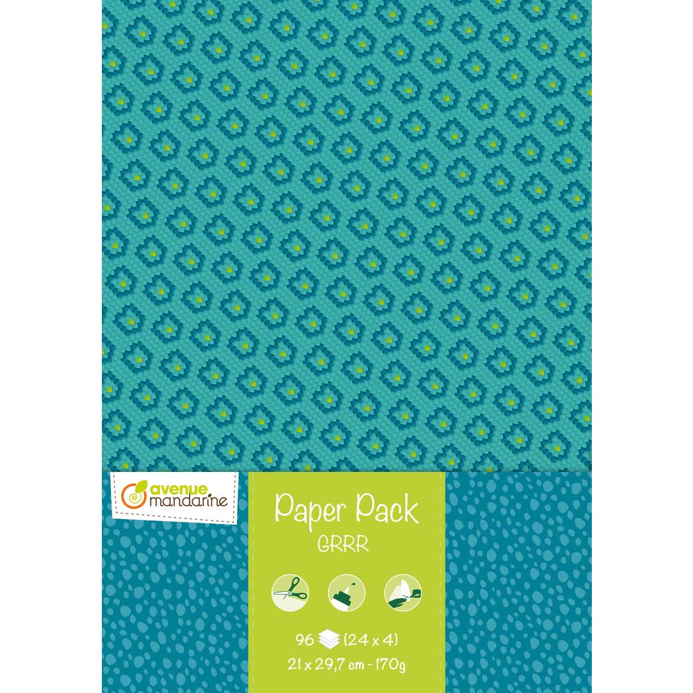 Avenue Mandarine CC038C - Paper Pack, 96 Bogen aus Papier 170g (24 Designs x4), DIN A5, 14,8 x 21 cm