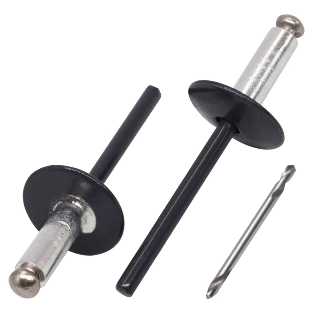 SKIR'CO (100 Stück) Grossflansch Alu-Blindnieten 4,8x14 mm Edelstahldorn, RAL 7016 Anthrazitgrau (in