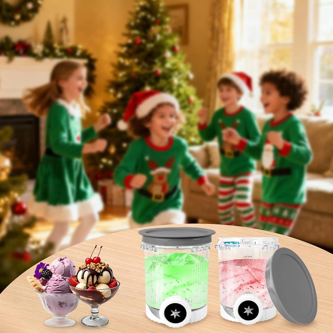 2 Stück Creami Deluxe Behälter für Ninja Swirl by CREAMi Softeis- & Eismaschine NC701EU, 480ML Cream