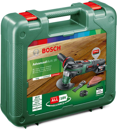 Bosch Akku Multifunktionswerkzeug AdvancedMulti 18 (1 Akku, 18 Volt System, im Koffer) Set | 1 Akku