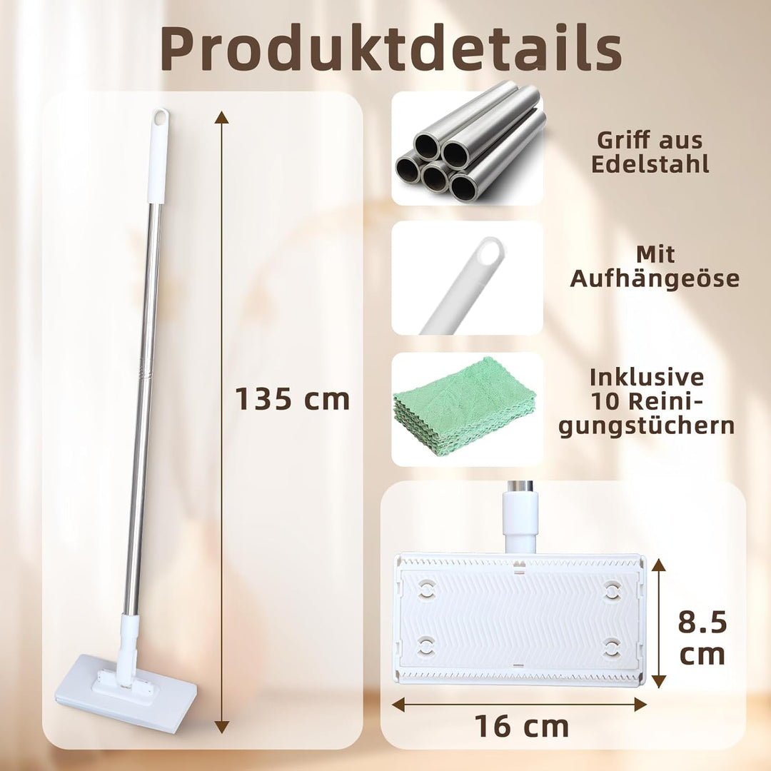 Mini Wischmopp mit Druckklemmsystem und EIN-Knopf-Bezugswechsel.Mopp Zum Bodenwischen Wird mit 10 wi