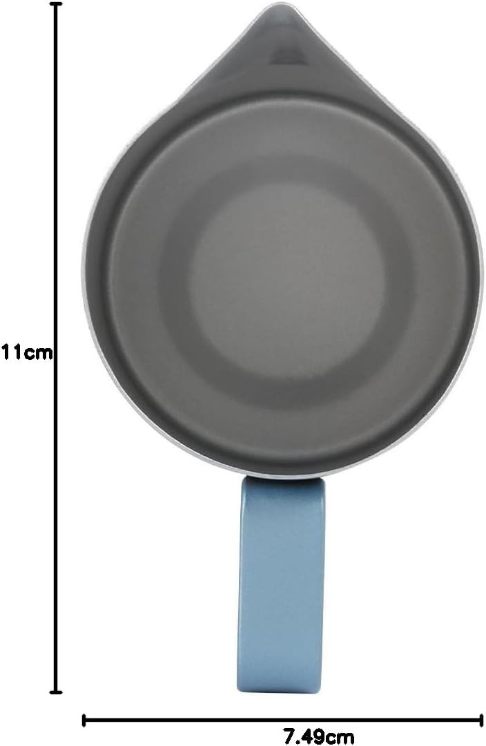 Milchkännchen, 420 ml, Espresso-Dampfkrug, Edelstahl, Milchaufschäumer für Latte Art, Blau, Blau