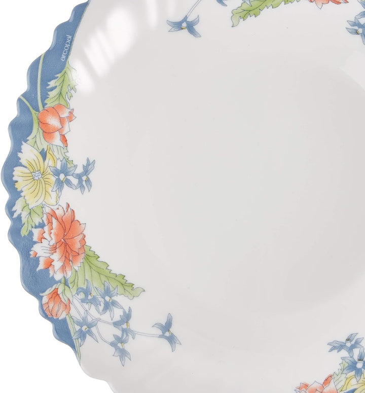 Dajar Tafelservice Florine von Arcopal 19 TLG, Glas, Weiss Rot Blau Gelb, 33 x 33 x 31 cm, Einheiten