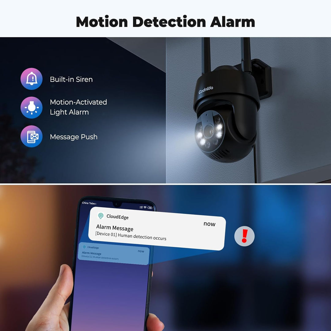 5MP Überwachungskamera Aussen WLAN,2,4/5Ghz WiFi Kamera Outdoor mit Bewegungsmelder,Automatische Ver