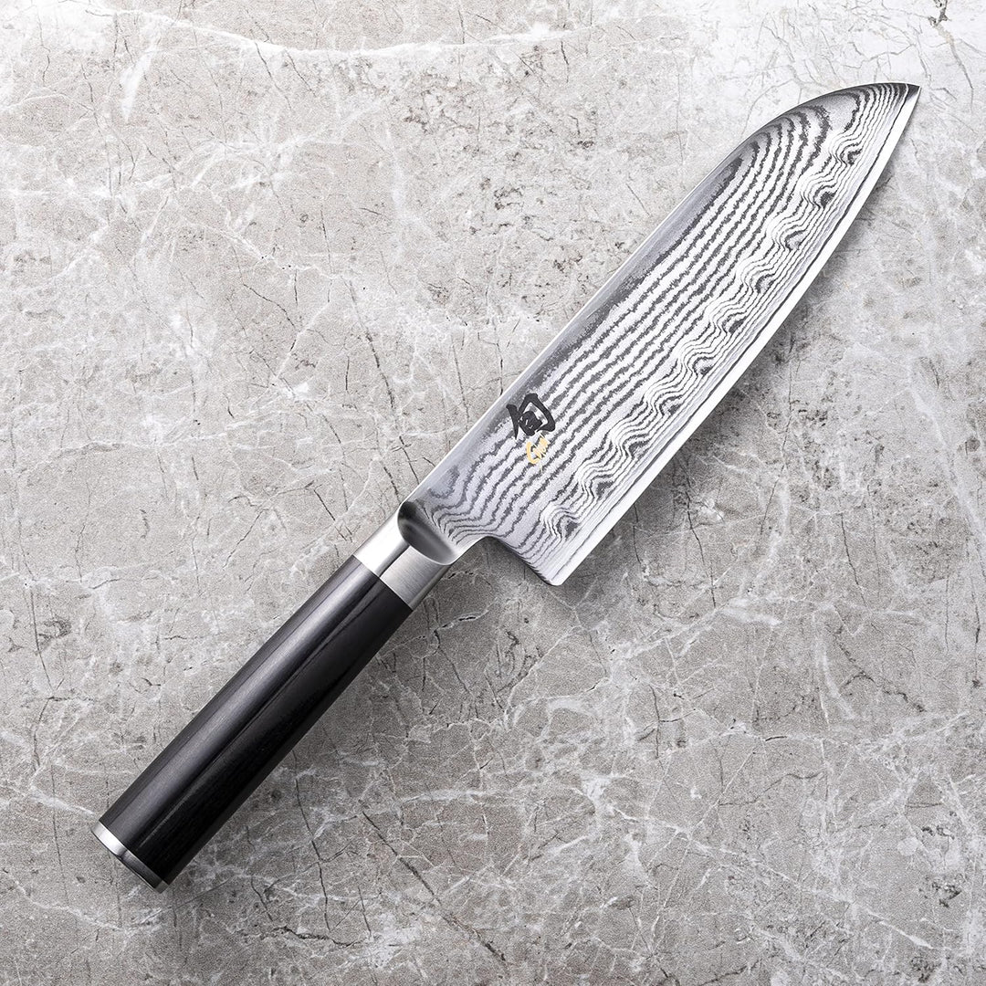KAI DM0718 Shun Classic Santoku mit Kullenschliff Klinge 18,0 cm, DM-0718 Messer, Mehrfarbig, One si