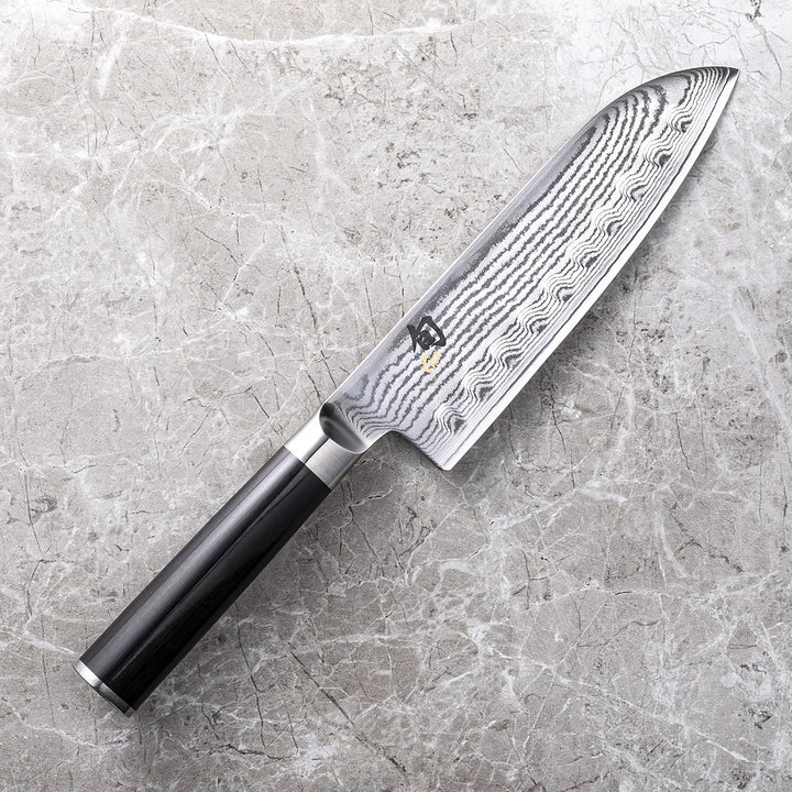 KAI DM0718 Shun Classic Santoku mit Kullenschliff Klinge 18,0 cm, DM-0718 Messer, Mehrfarbig, One si