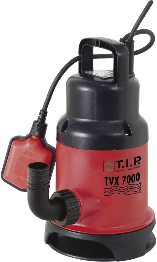 T.I.P. Schmutzwasser Tauchpumpe (7.000 l/h Fördermenge, 5 m Förderhöhe, 0,5 bar Druck, 300 W, 20 mm