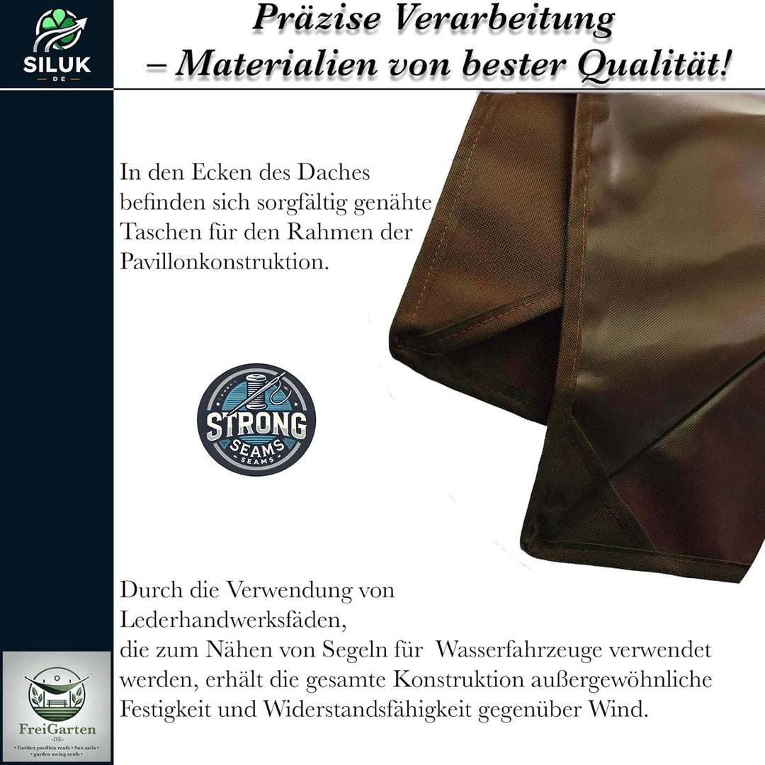 freigarten.de Ersatzdach für Pavillon 334 cm x 334 cm Sand Antik Pavillon Wasserdicht Material: Pana