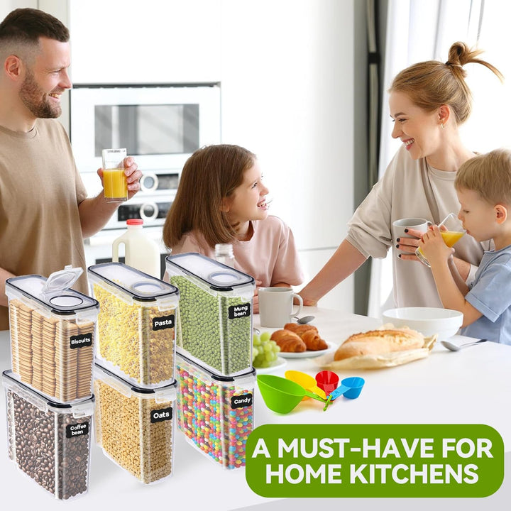 2.5L Vorratsdosen Set, Satz mit 6, BPA-frei, Müsli Schüttdose, Aufbewahrungsbox Küche, Luftdichte Kü