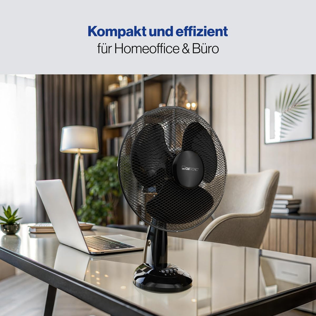 Clatronic Ventilator für Tisch/Tischventilator VL 3602; Mini-Fan für Schlafzimmer, Büro, Wohnmobil;